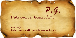 Petrovitz Gusztáv névjegykártya